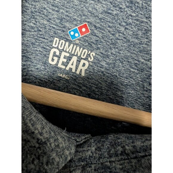 Dominos Pizza Gear Gray Button Polo Shirt Large Employee Uniform Mens Size L - Picture 5 of 8